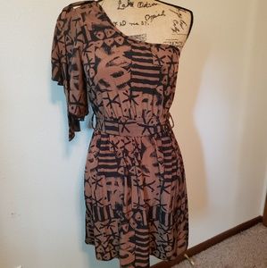 Brown and black dress